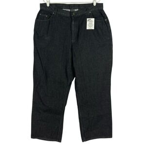 Mainstreet Blues Women's Straight Leg Black Denim Jeans Size 20WP High Rise NWT
